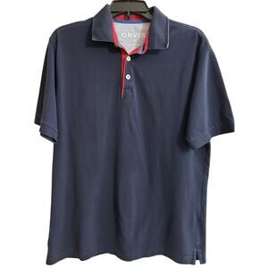 Orvis Polo Navy Blue Chambray Shirt Men’s Medium